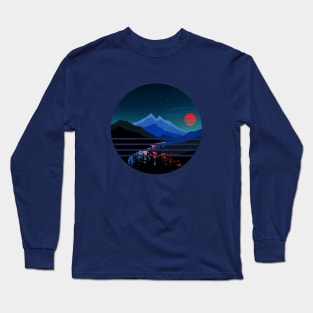 Blue Mountain and Red Moon Long Sleeve T-Shirt